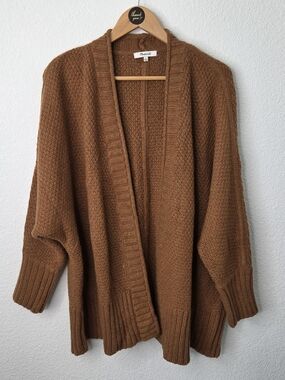 Madewell Whitley Open Cardigan, Rust Brown, Womens Size Large